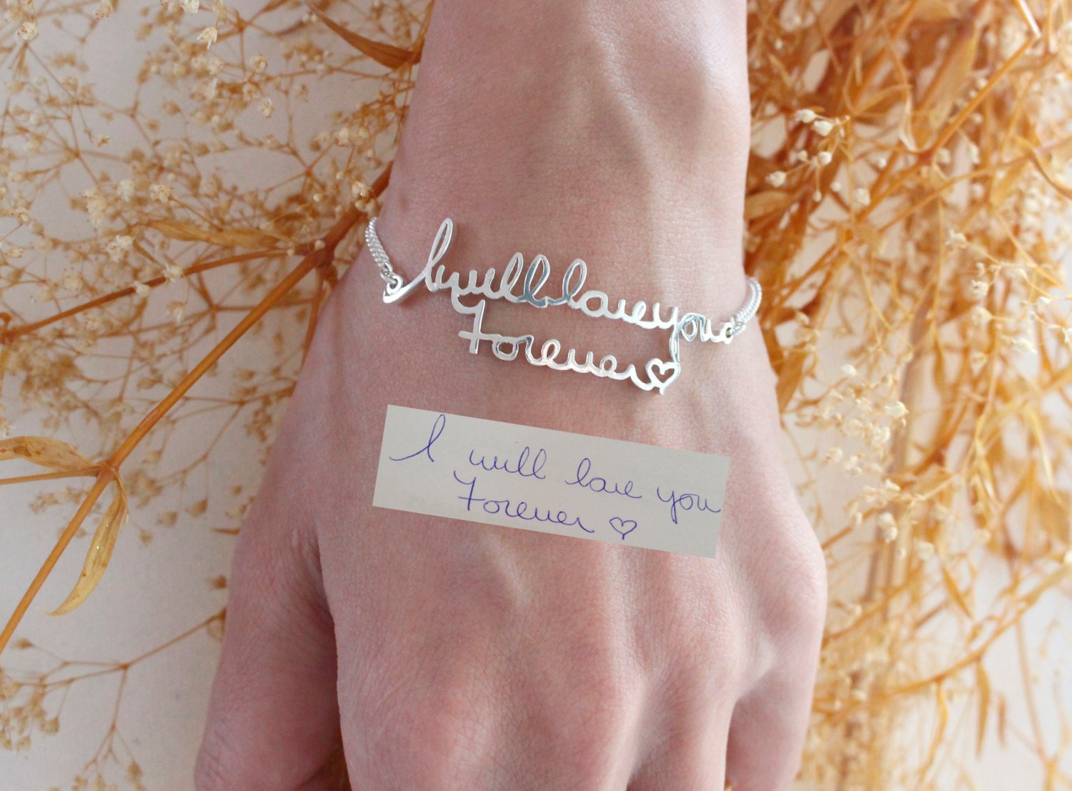 Signature Bracelet - Handwriting Memorial Personalized Jewelry Bridesmaid Gift Christmas