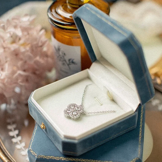 Victorian Style Necklace Box, Octagon Vintage Gift Presentation Display Box