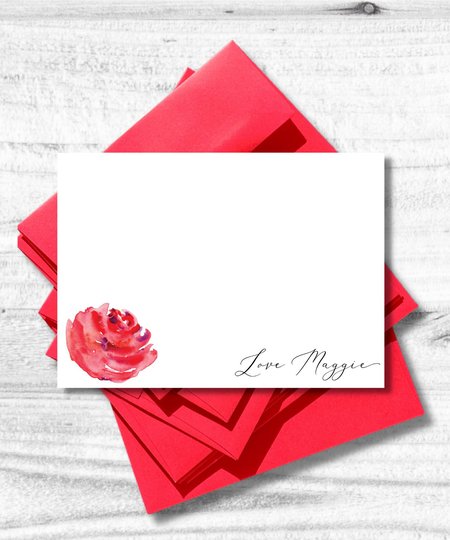 Personalized Flat Notecards Notecard Set Custom With Envelopes Gift Design 54