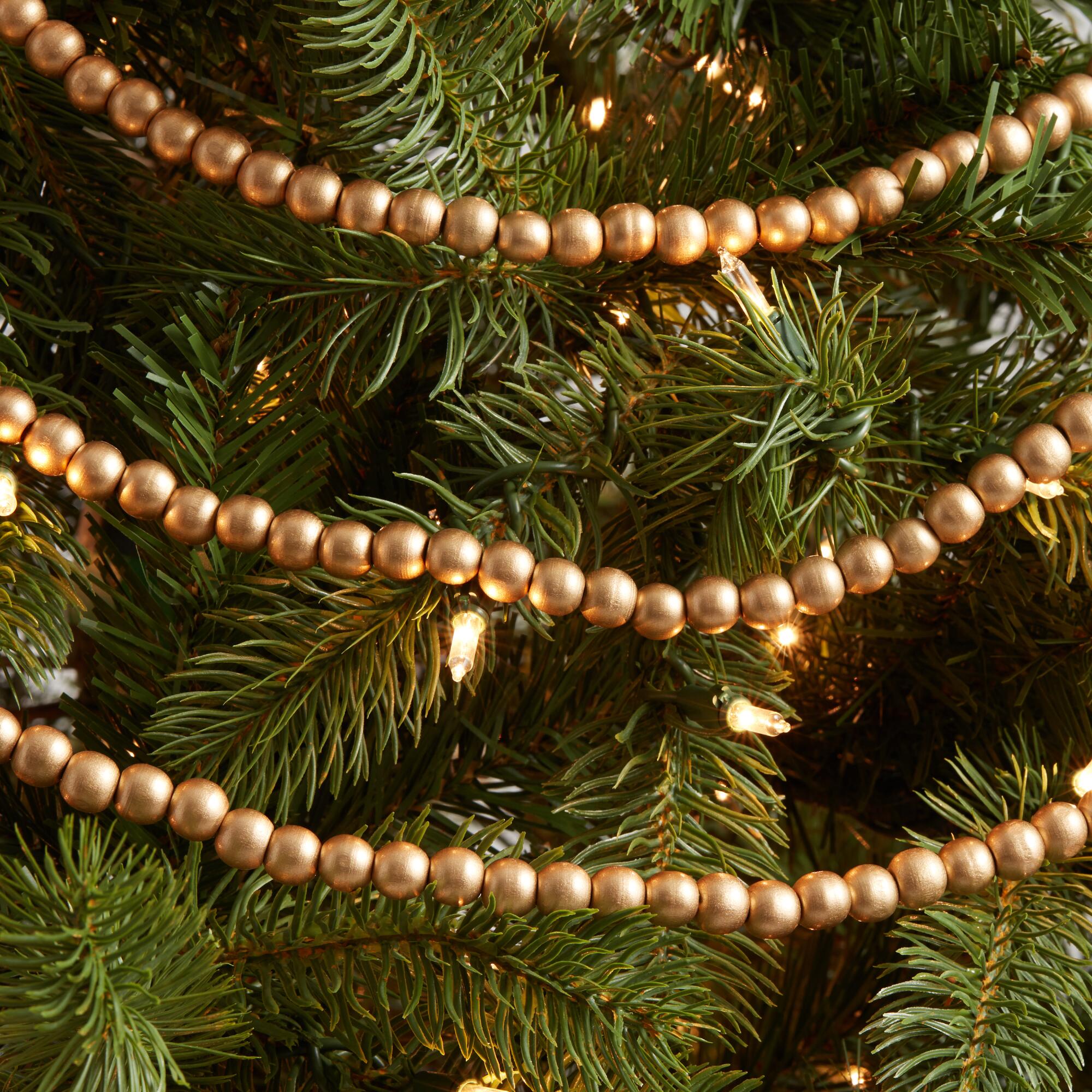 Gold Wood Bead Garland by World Market