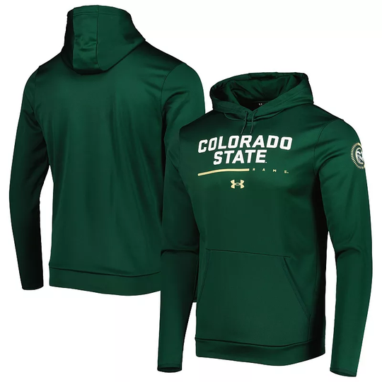 Men's Under Armour Green Colorado State Rams Wordmark Pullover Hoodie, Size: XL