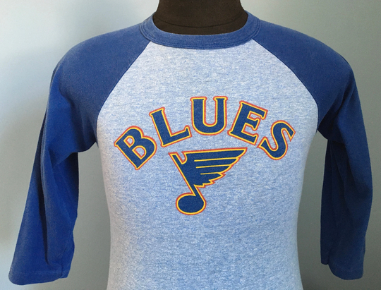 80S Vintage St. Louis Blues Nhl Hockey Raglan T-Shirt - Small