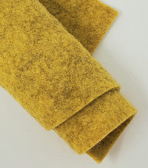 Hand Washed Merino Wool Blend Felt 9"x12" Sheets Honey Mustard Color