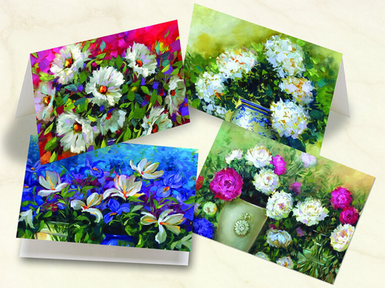 Notecard Set, Thank You Cards, Nancy Medina Fine Art Notecards, Floral Lily Hydrangea Nm S3