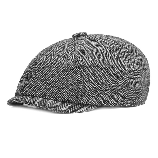 Mens Hat Classic Blend Wool Dome Striped Octagonal Hat Outdoor Daily Newsboy Hat Vintage For Casual Hat 2021 - black light grey, m