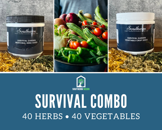 Survival Garden Combo - 40 Vegetable Varieties Medicinal Herb Non-Gmo Free Shipping & 20% Savings