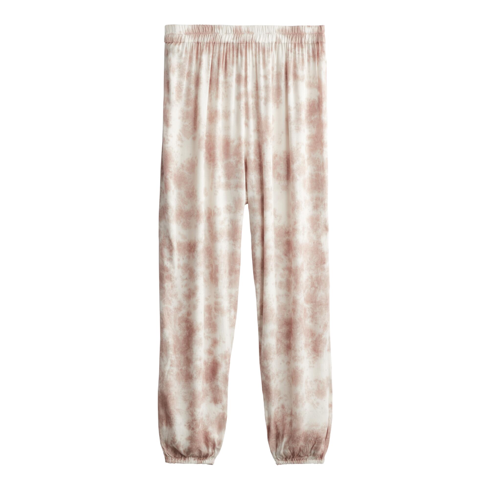 Dusty Blush And Ivory Tie Dye Lounge Pants - Large by World Market