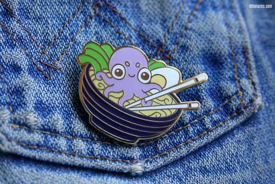 10 Year Anniversary Exclusive, Littlelazies "Ramen Bowl" Hard Enamel Pin/Gold Plated | Designed By Wisparia + Produced Madebycooper