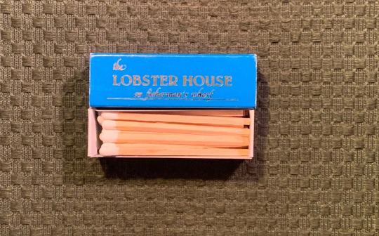 Vintage Matchbook, Lobster House, Fishermans Wharf, Cape May, New Jersey, Nj, Matchbox, with Wooden Match Sticks, Free Ship in Usa