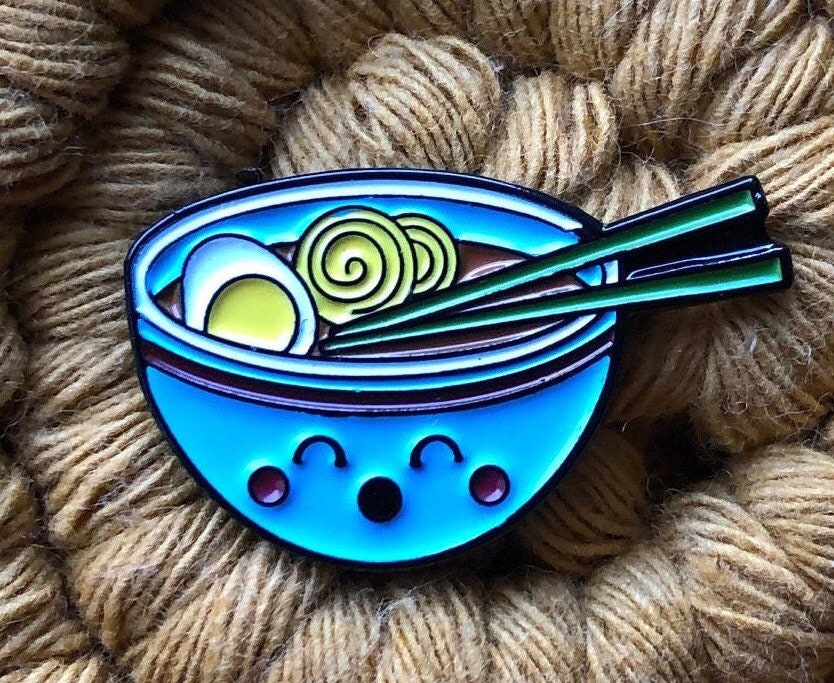 Happy Ramen Noodle Enamel Pin