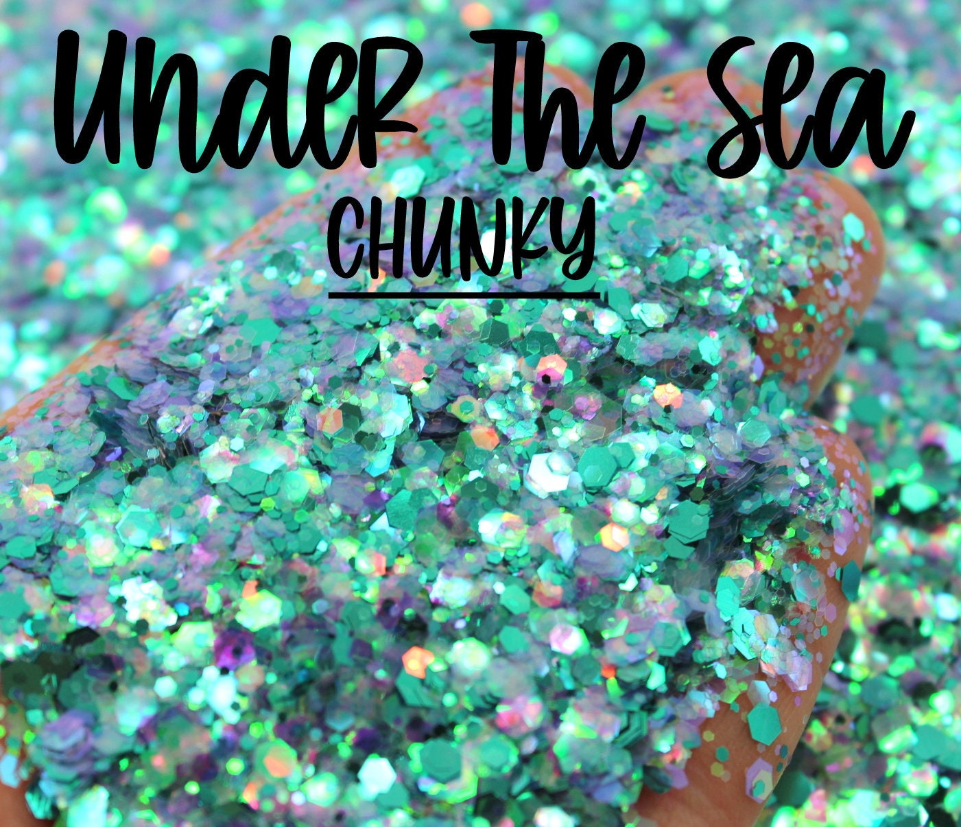 1Oz Chunky Blend Glitter, Mixed Size Mix, Polyester Aqua Lavender Slime Tumbler Under The Sea