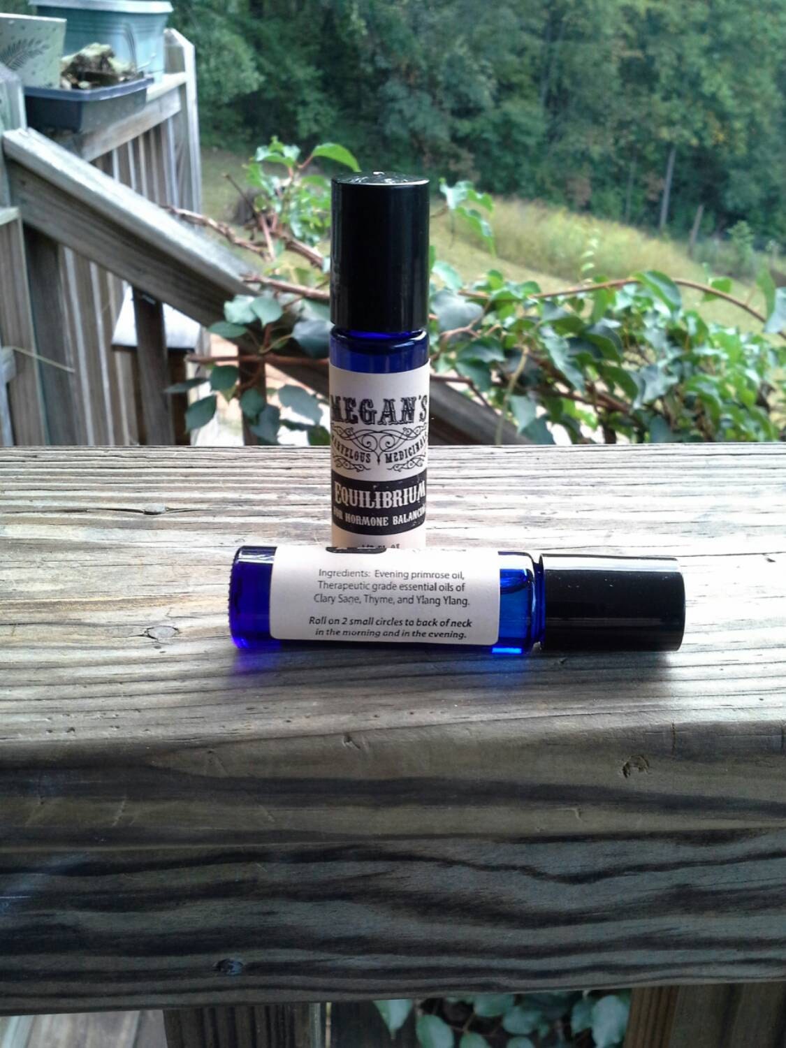 Equilibrium Essential Oil Blend, For Hormones, Roll-On Bottle, Evening Primrose, Clary Sage, Thyme, Ylang