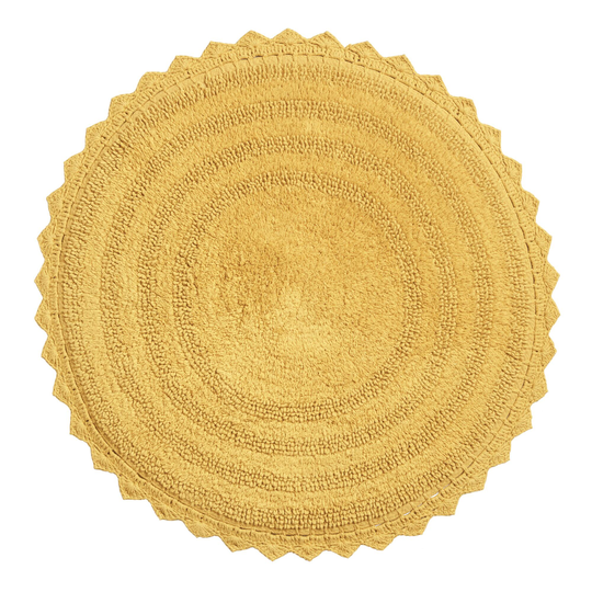 Round Mustard Yellow Cotton Redondo Bath Mat by World Market