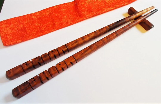 Name Chopsticks in Hawaiian Koa Wood, Personalized, Custom Carved To Order