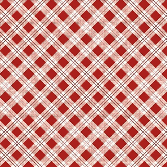 Bee Plaids Scarecrow Barn Red By Lori Holt For Riley Blake, 1/2 Yard - Cut Continuously, C12020-Barnred