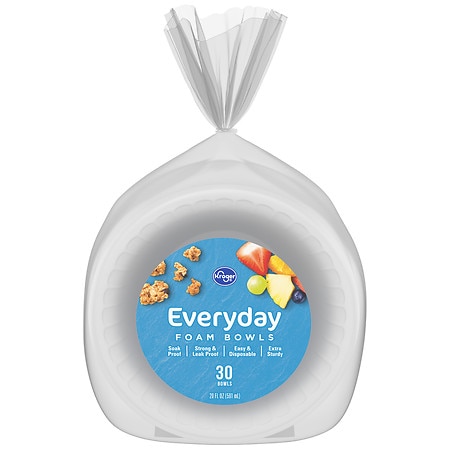Kroger Everyday Foam Bowls - 30.0 ea