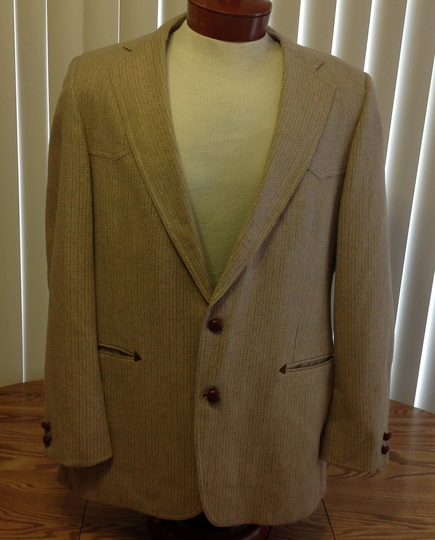Sheplers Vintage Mens 44L Beige Wool Silk Blend Western Blazer Sportcoat Cowboy Ranch Apparel