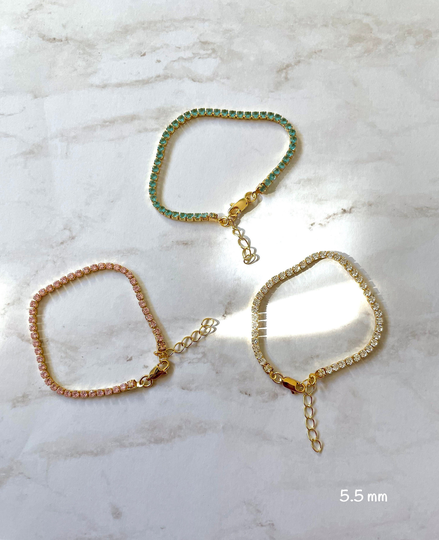 Diamond Tennis Bracelets/ 18K Gold Plated/ Cz Necklace/ Bracelet/ Bridal Jewelry/ Gifts For Woman/ Summer Gift