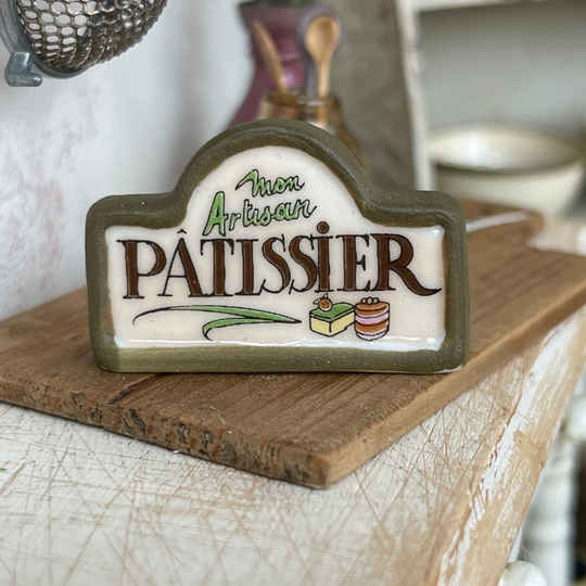 Dollhouse Miniature Porcelain Pastry Shop Sign