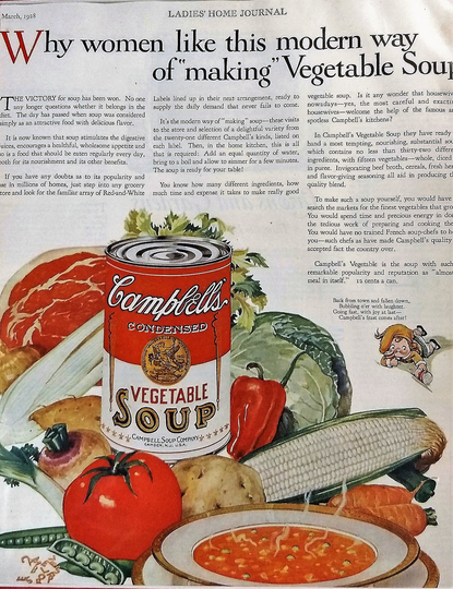 1928 Campbell's Soup Ad Matted Vintage 11x14 Print