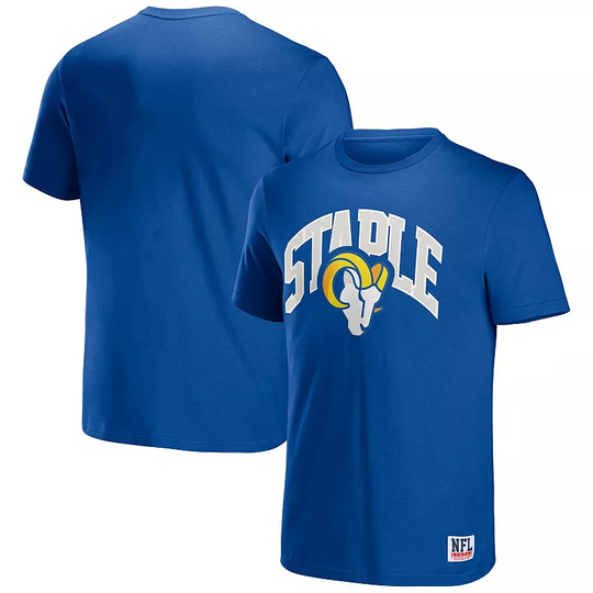 Men's NFL x Staple Royal Los Angeles Rams Logo Lockup T-Shirt, Size: Small, Blue