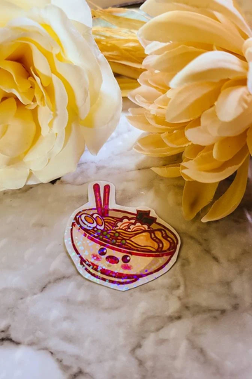 Glitter Stickers, Cute Food Planner Kawaii Ramen Sticker, Bowls, Laptop Vinyl Stickers