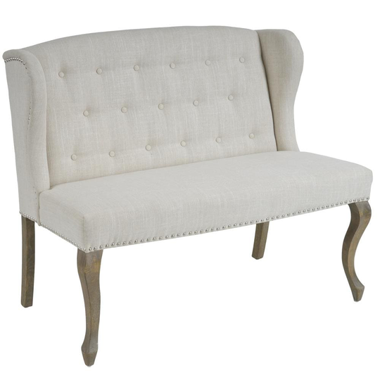 Best Selling Home Decor Adrianna Modern Natural Polyester/Blend Loveseat in Off-White | 238516