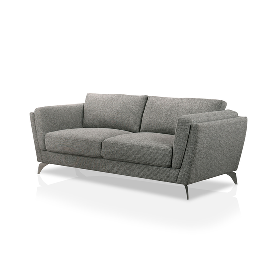Furniture of America Comstock Midcentury Gray Polyester/Blend Sofa Stainless Steel | IDF-6214-SF