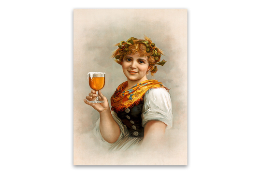 Old Beer Maiden Poster, Vintage Style Print