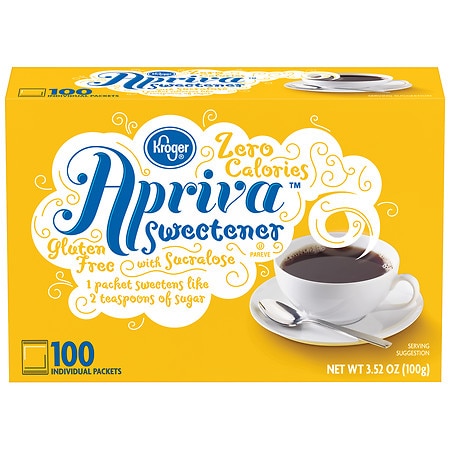 Kroger Apriva Sweetener with Sucralose - 0.35 oz x 100 pack