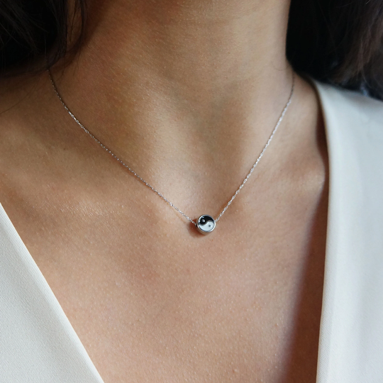 Tiny Yin Yang Necklace Dainty Gold & Charm Minimalist Jewelry Silver Spiritual Gift For Her