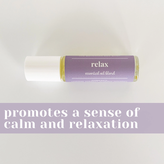 Relax Essential Oil Blend Roller Bottle/Aromatherapy For Relaxation & Calming Support