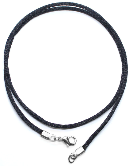 Black Satin Silk Cord Necklace For Men Or Women Silver/Gold Clasp 16" 18" 20" 22" 24" 26" 28" 30"