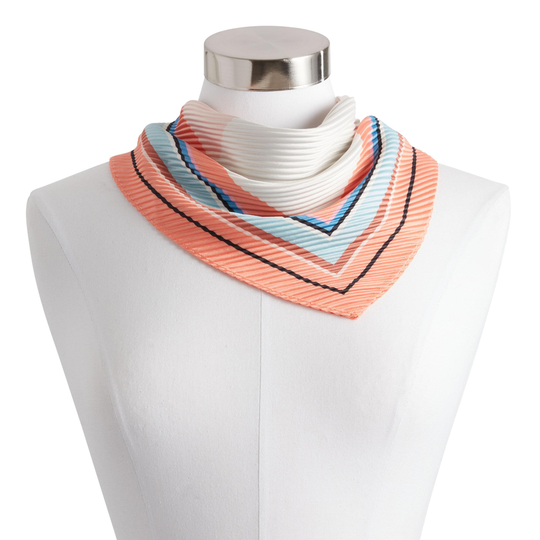 Orange, Pink And Blue Pleated Geometric Bandana: Multi by World Market