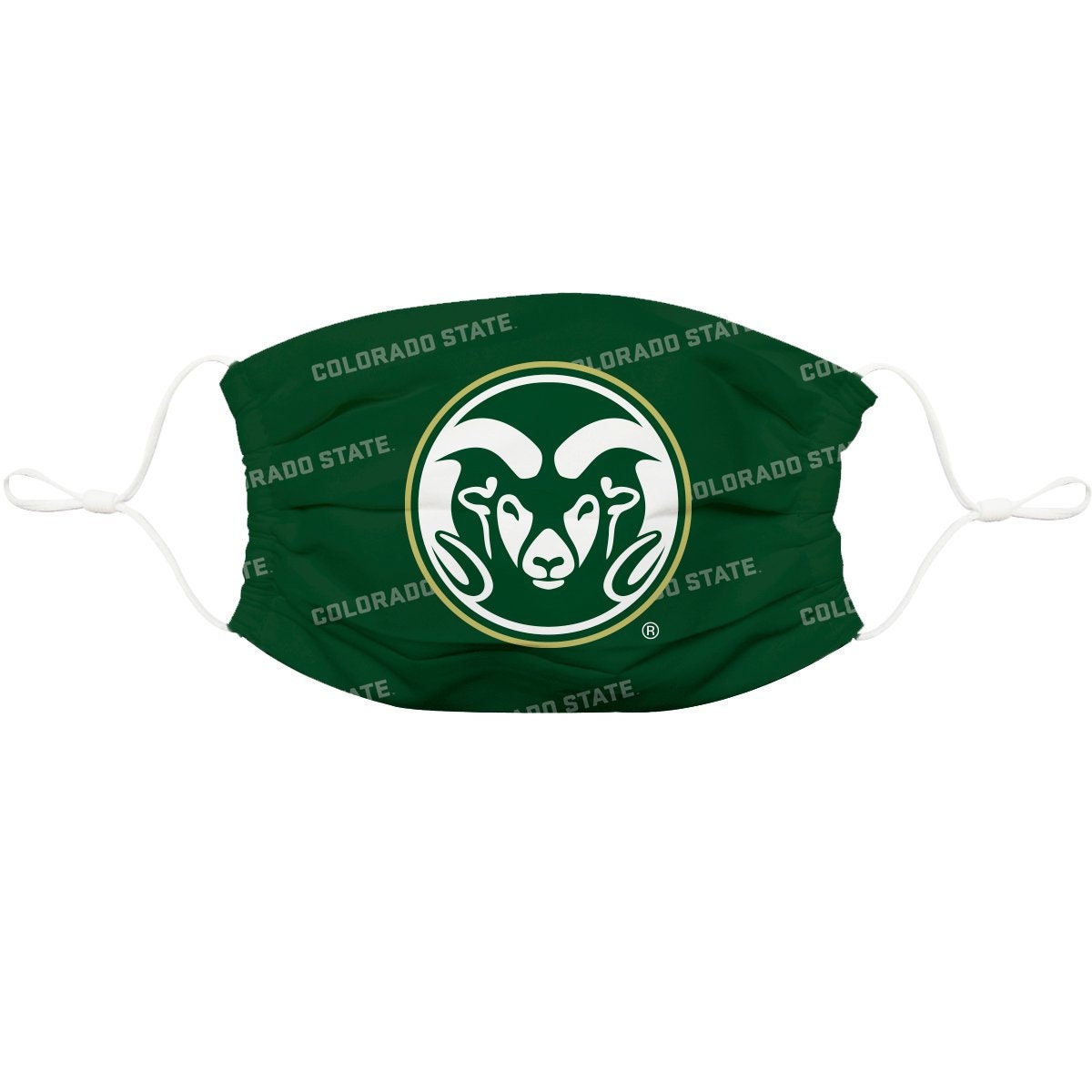 Colorado State Rams Csu Vive La Fete All Over Logo Game Day Collegiate Face Cover Mask Reusable Washable