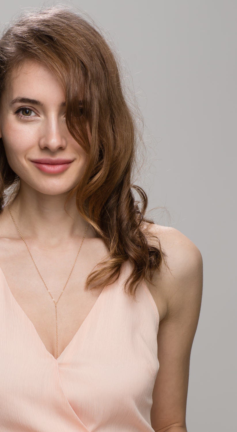 Simple Chain Necklace - Y Lariat Necklace in 14K Gold Filled Or Sterling Silver El001
