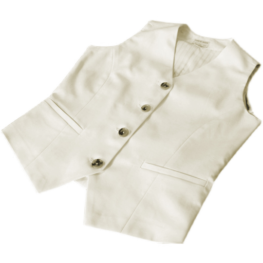 Women's Suit Vest Jacket Nylon Blended V Neck Solid Black White Short Vest Korean Slim-Fitting For Casual Vest Clothing - beige, xxl