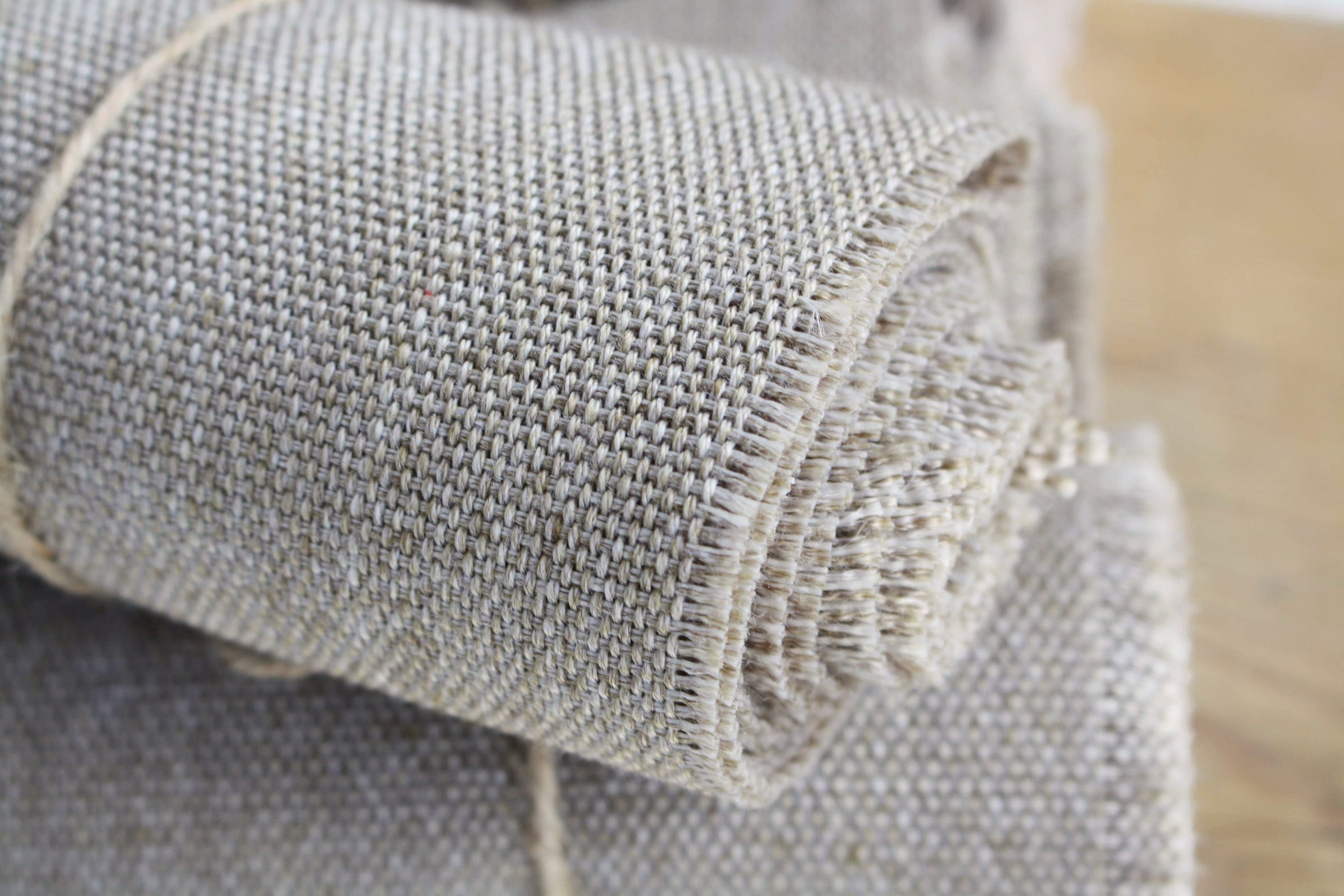 Linen Blend Long Fabric Scraps Crafting Sewing Textile Farmhouse Rustic Table Runner