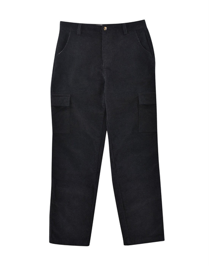 Corduroy Cargo Pants Black