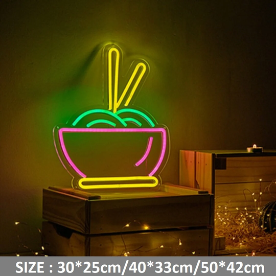 Ramen Noodles Neon Sign With Acrylic Board Led Light Shop Store Decor