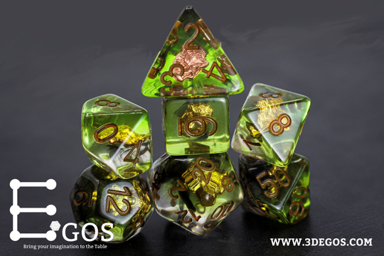 The Forest Of Druid Dnd Dice Set For Dungeons & Dragons, D&d, Pathfinder, D20 Polyhedral Resin Dice, Fit in Box, Tower