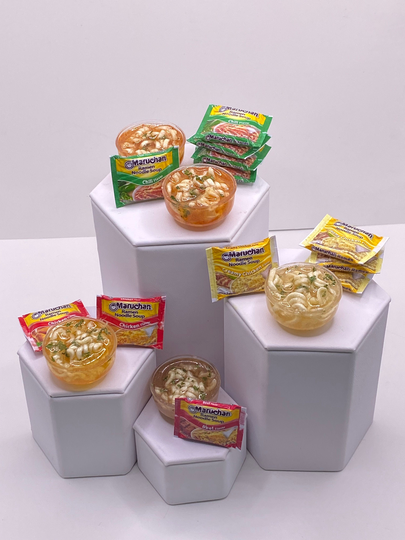 Mini 1/6Th Scale Ramen Bowls/Ramen Packaging, Elf Props, Barbie Food, Mini Doll Bowls, Noodle Brands