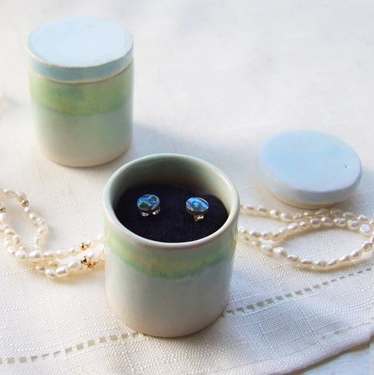 Girlfriend Gift For Her, Shell Earrings. Sterling Silver Studs in Jewellery Box. Best Friend Or Present Mum. Present Her