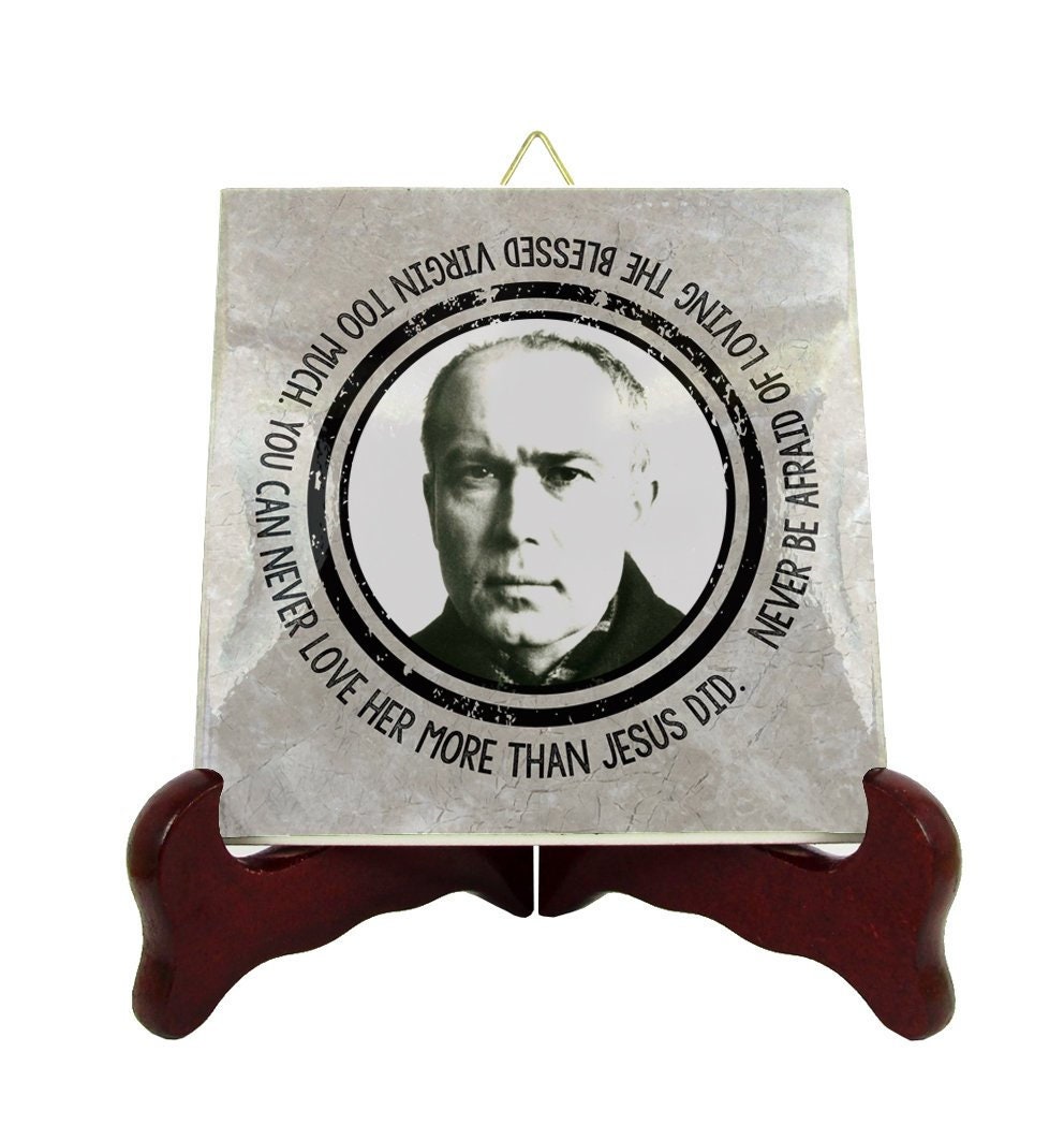 Catholic Saints Quotes - St Maximilian Kolbe Ceramic Tile Religious Gift Father Catholic Quote Print