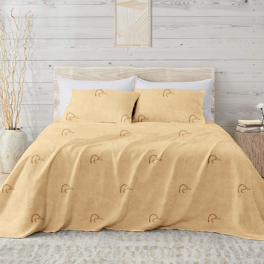 Ducks Unlimited Ducks Unlimited Plaid Queen 180-Thread Count Cotton Blend Brown Bed Sheet | 07102600012DU
