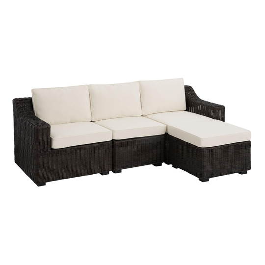 Espresso Navarra 4 Piece L Modular Outdoor Patio Sectional Sofa by World Market