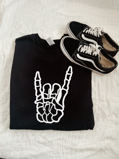 Rock On Sweatshirt || On Skeleton Hand