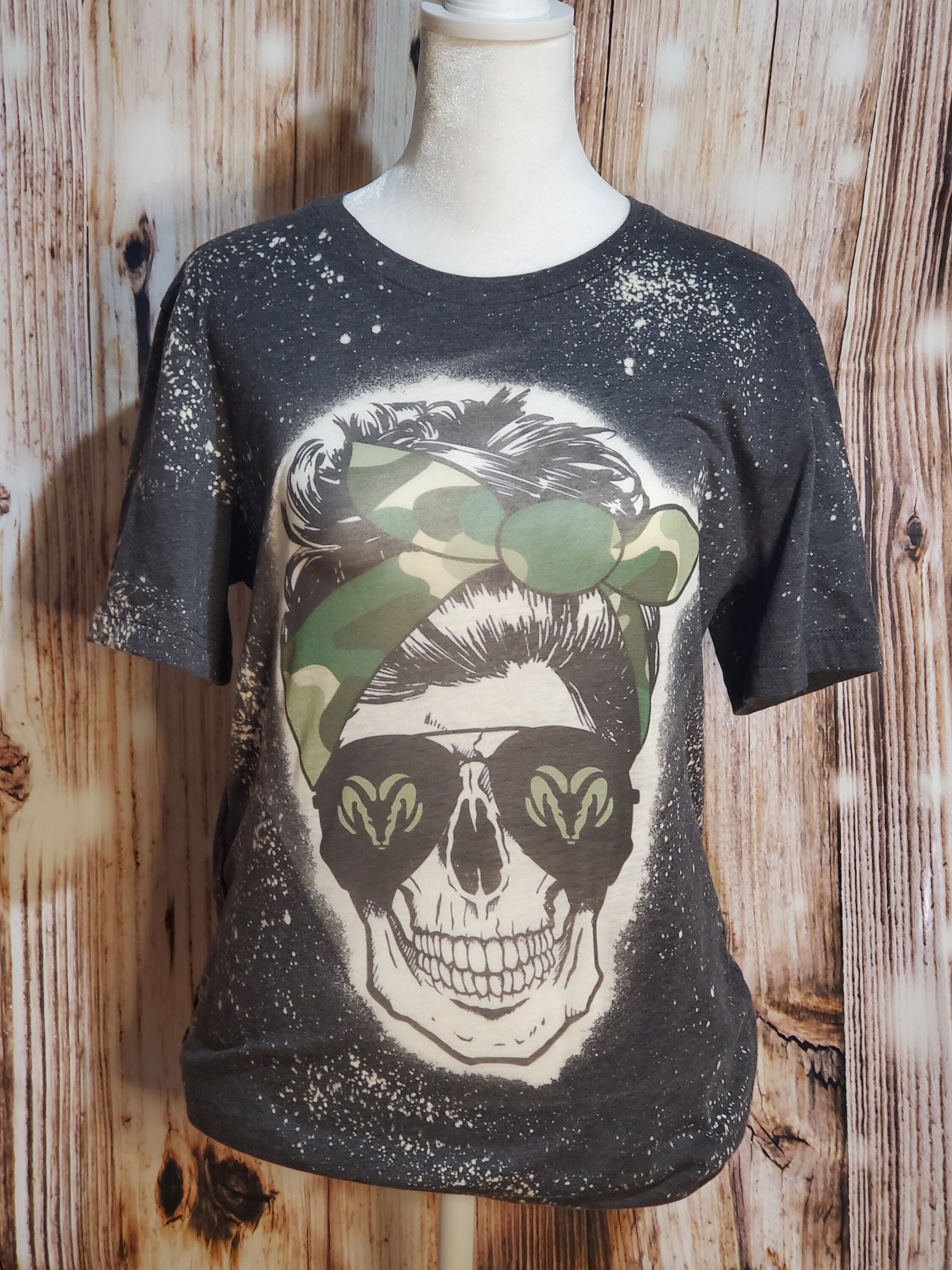 Dodge Ram Girl Skull Tshirt, Camo Tshirt