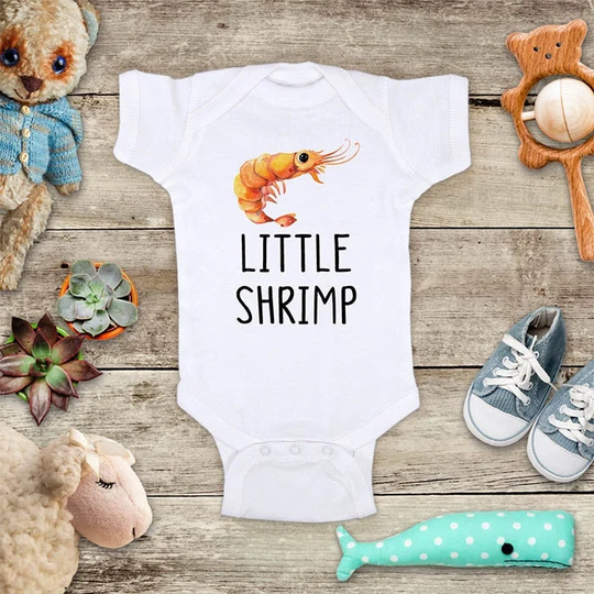 Little Shrimp - Cute Sea Animal Seafood Baby Bodysuit Shower Gift Toddler Kids Youth Shirt