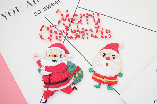 Merry Christmas Patch, Father Christmas, Santa Claus, Iron On Patch, Embroidered Patch, Applique, Sew Patch, For Jacket, For Mask, For Backpack
